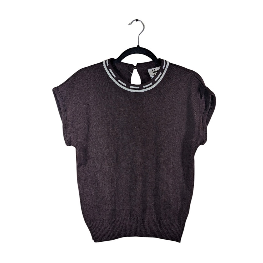 Vintage Mita Brown Short Sleeve Sweater Size 4P